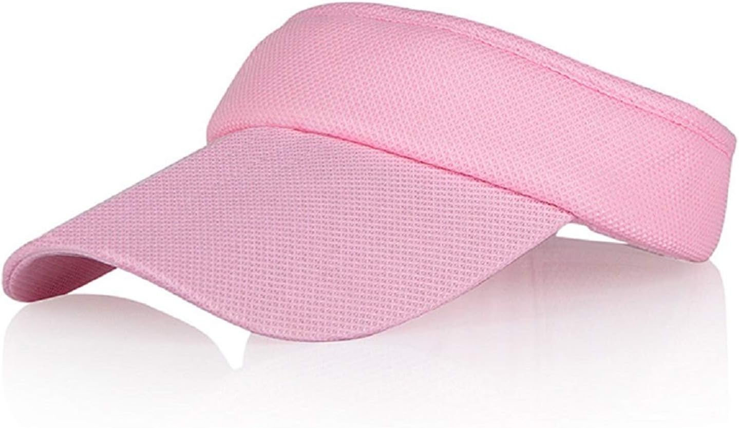 Pink Sun Visors for Women and Girls, Long Brim Thicker Sweatband Hats Caps