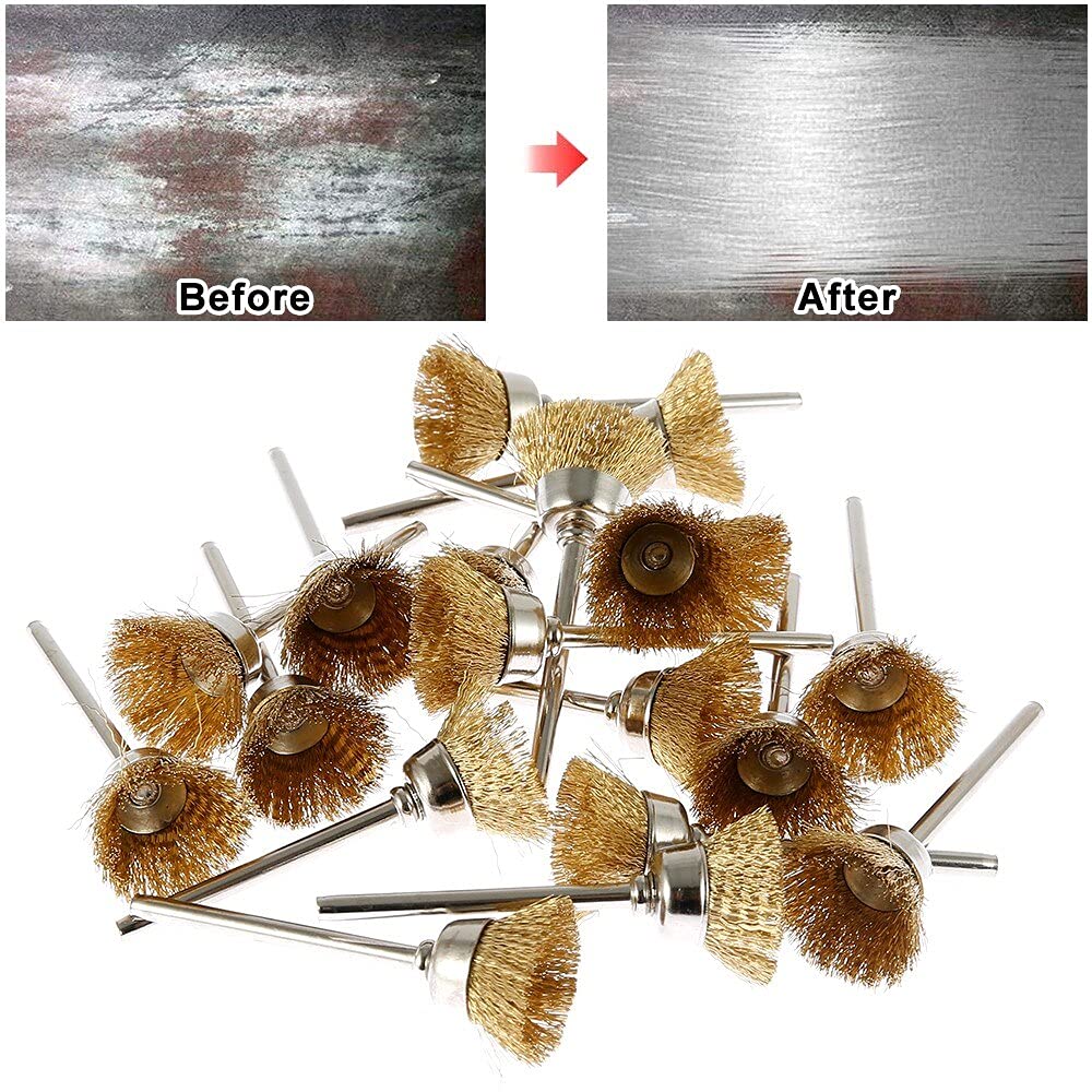 Szczotki druciane mosiężne w kształcie litery T, do zestawu wierteł, 60 szt. Narzędzie obrotowe do polerowania stali nierdzewnej 3*5mm/3*15mm/3*25mm do akcesoriów