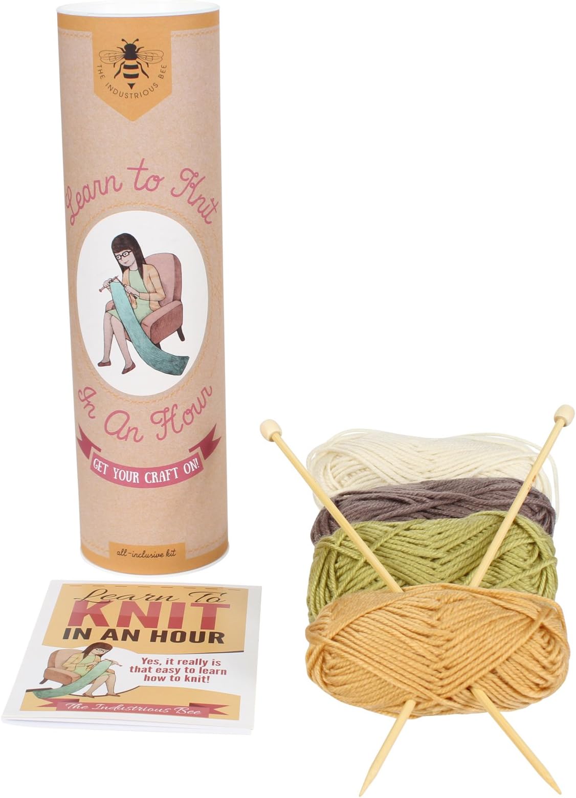 LEARN TO KNIT IN AN HOUR KIT! Everything You Need To Master Knitting Easily And Fast. Kit Contains 30 Page 'How To Knit' Book, Pair Of Quality Knitting Needles & Yarn And Link To Tutorial Videos.