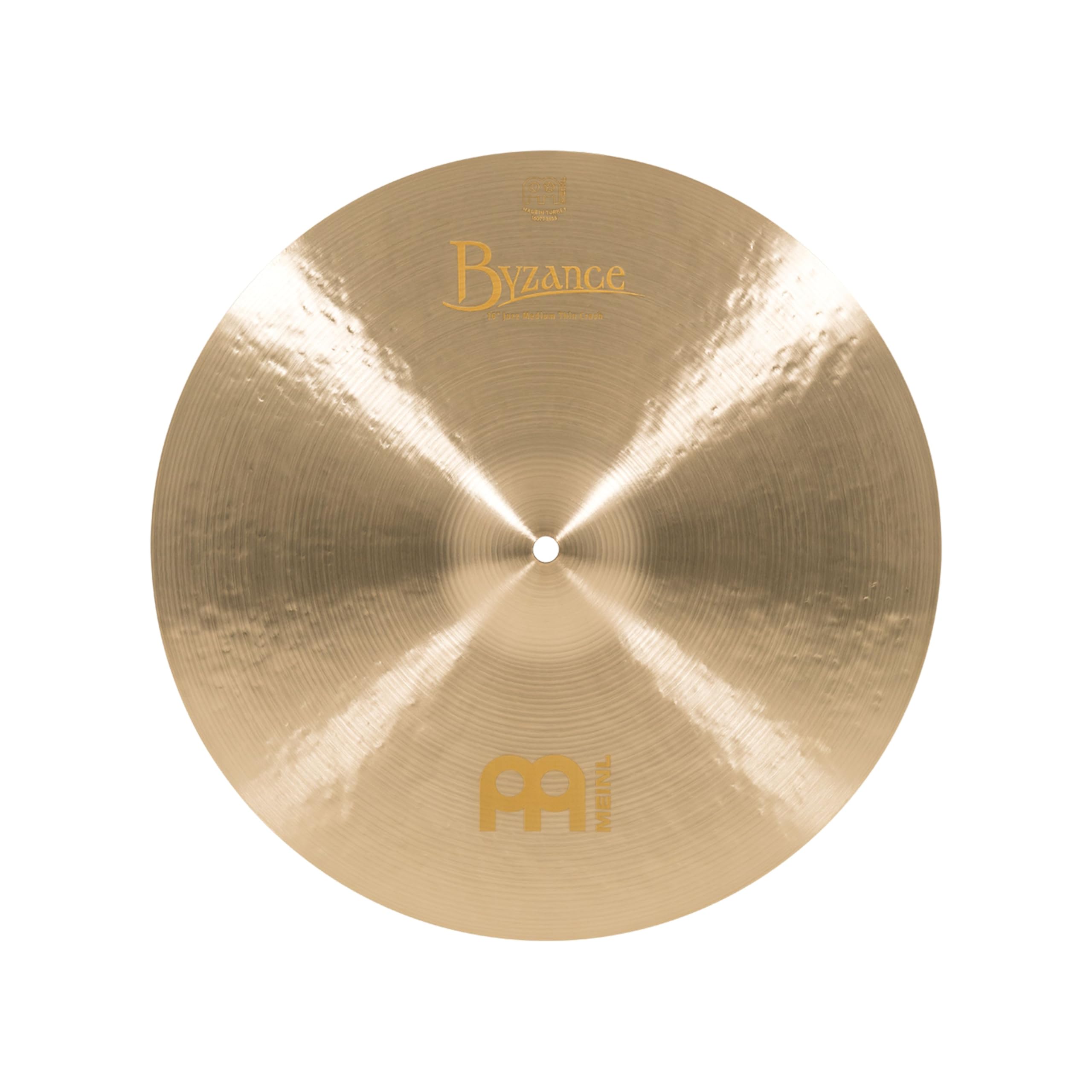 Meinl Cymbals Byzance Jazz Cymbale Crash Medium Thin 16 pouces (40,64cm) pour Batterie – Bronze B20, Finition Traditionnelle (B16JMTC)