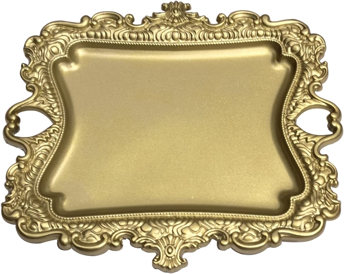 khtumeware 1 Pack Vintage Gold Jewelry Dish Antique Brass Jewelry Trays ideal for holding jewelry rings and large jewelry storage trinkets.