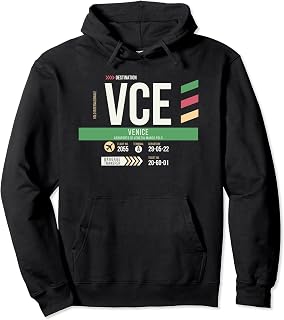 Vintage Venice VCE Airport Code Retro Travel Day Italy Pullover Hoodie