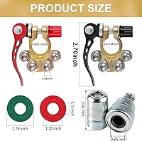Vista 2 de SINGARO Conector de Abrazadera de Terminal de Batería de Automóvil, Conector de Abrazadera de Terminal de 4 Vías Positivo y Negativo de Liberación