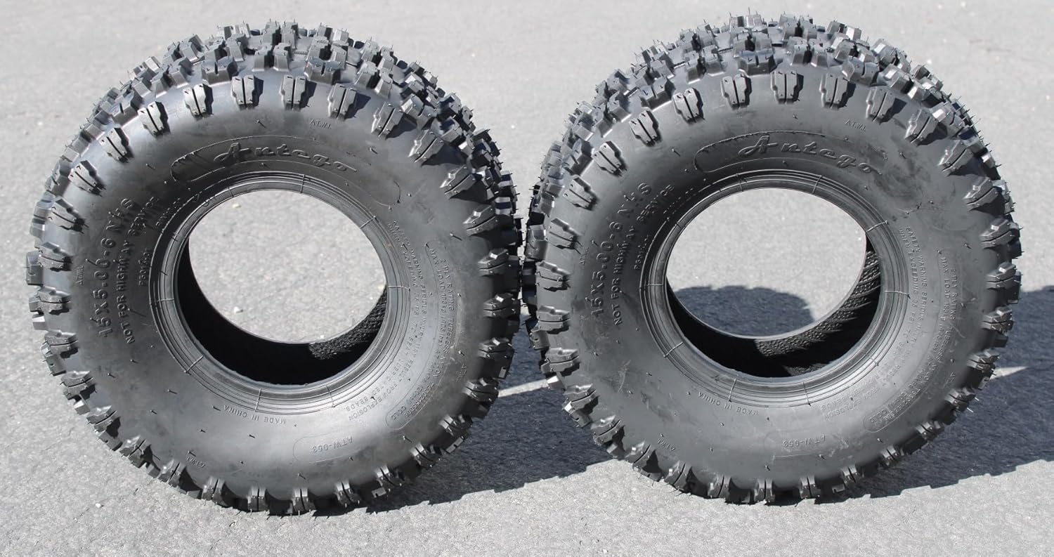 (Set of 2) Antego 15X5.00-6 ATW-053 2 Ply Snow Blower Tires Non-directional