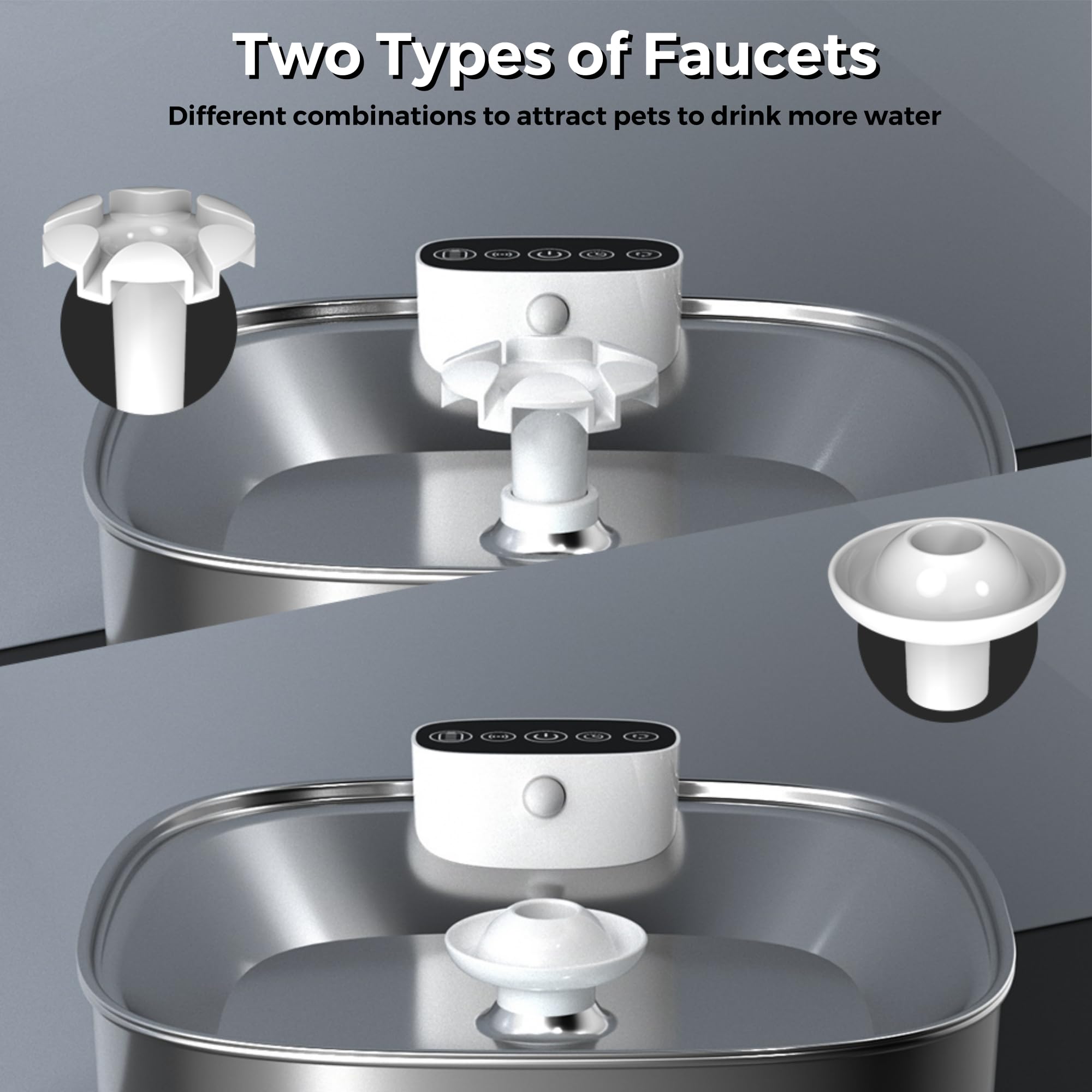 Fuente de agua para gatos de acero inoxidable - 3,2 l fuente de agua para mascotas inalámbrica con sensor de movimiento y 4 filtros de repuesto, dispensador de agua automático ultra silencioso
