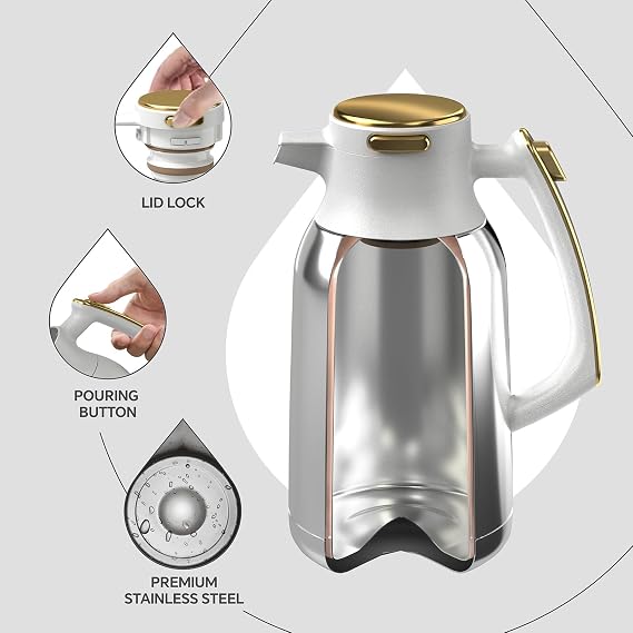 IDEUS 68 oz Stainless Steel Thermal Coffee Carafe and 20 oz Insulated Soup Container