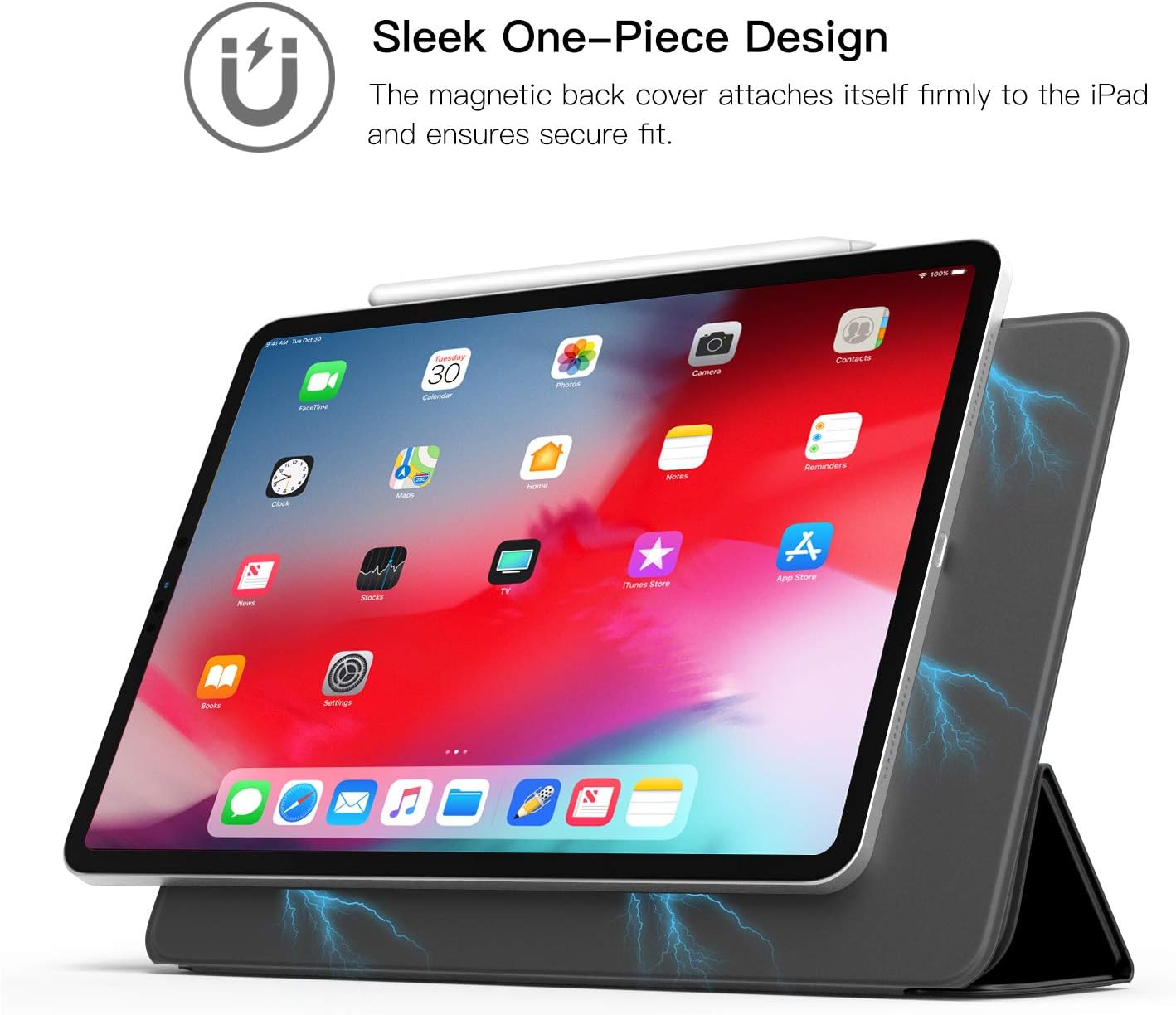 TiMOVO Case for iPad Pro 12.9" 2018, [Support Apple Pencil Charging] Magnetic Attachment, Trifold Stand Magnetic Smart Case with Auto Sleep/Wake fit iPad Pro 12.9" 3rd Gen (2018 Release), Black
