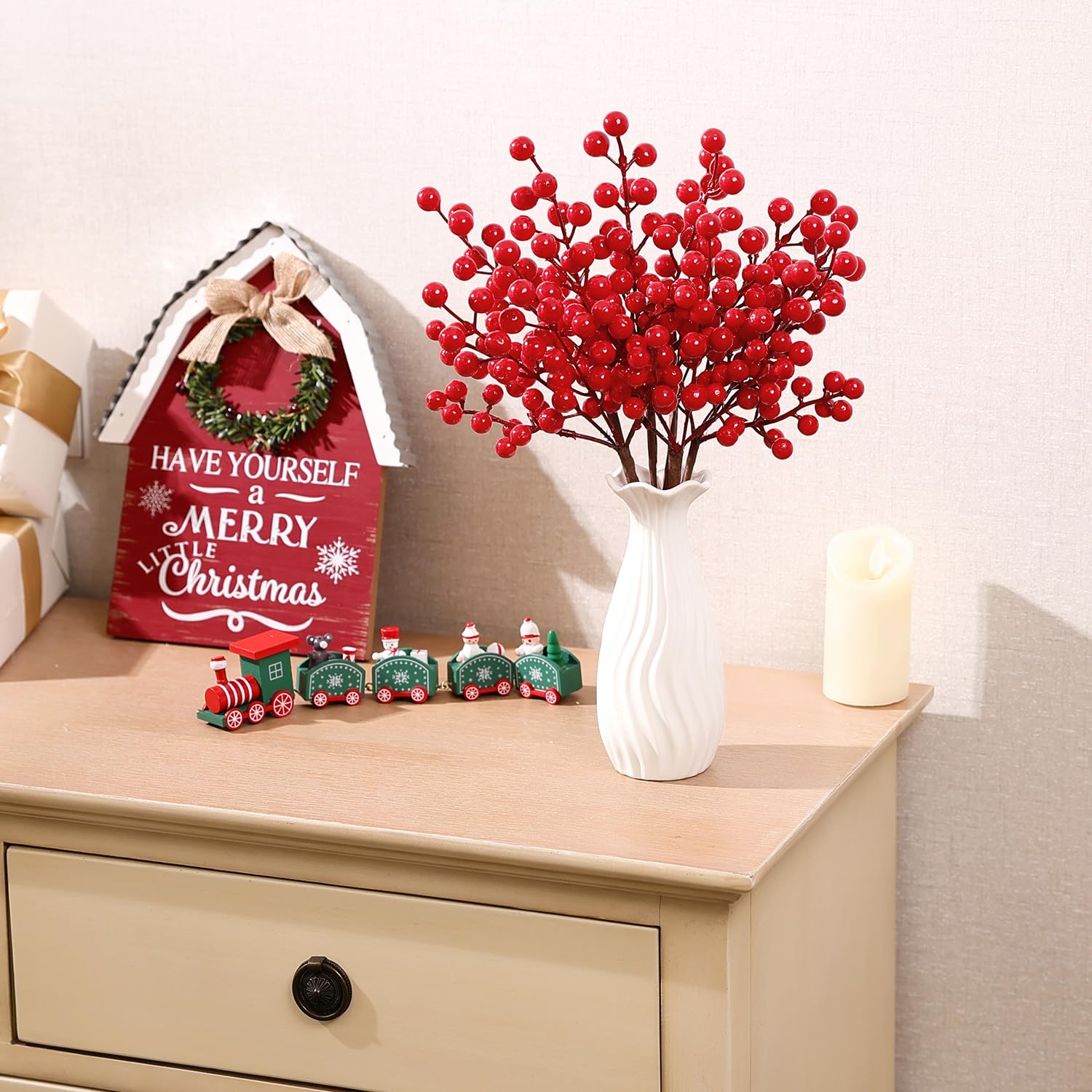 Lot De 150 Baies De Houx Artificielles Pour Guirlandes Decorations De Noel 97855740