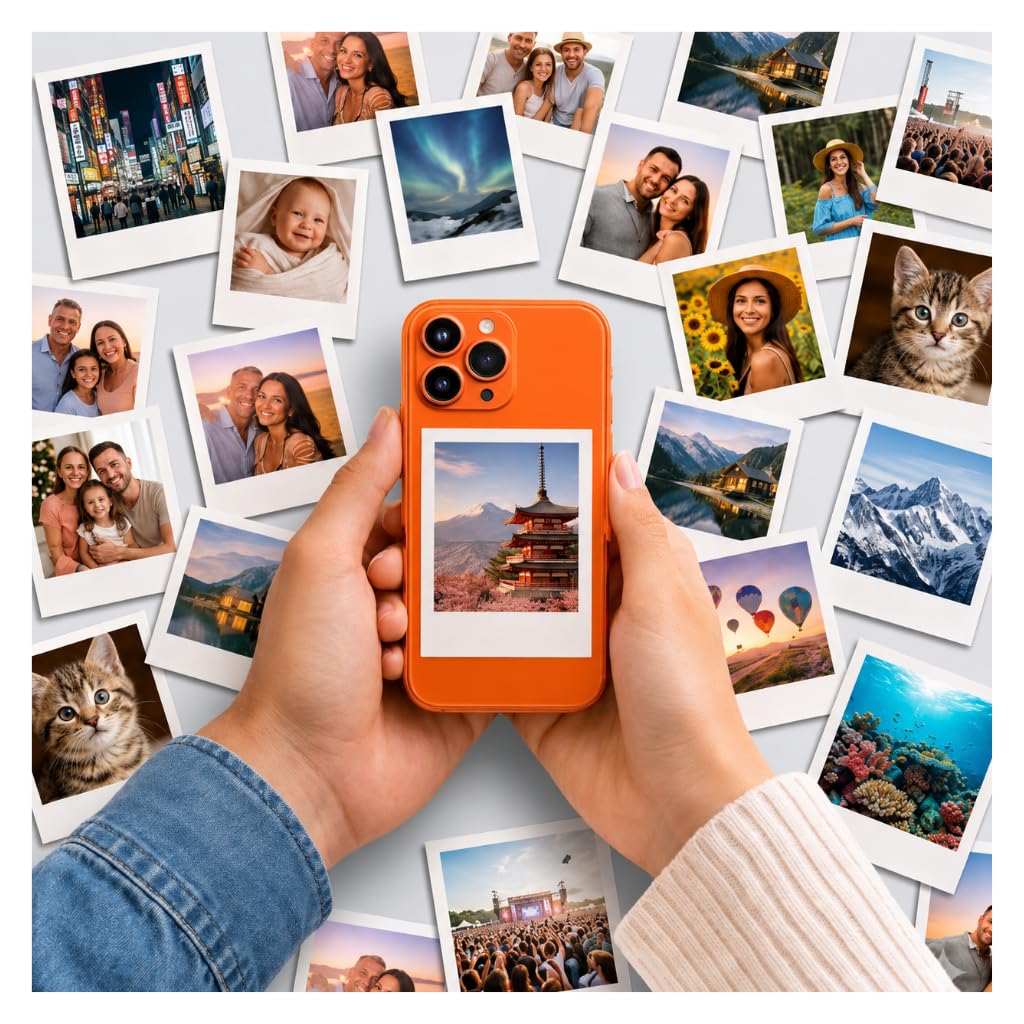 PIXLUV Customised 12 Mini Photo Prints for mobile phone back case cover and keychain | 300 GSM mini Polaroid Photo small Album for couples Gifts| wall art | 3x2 |custom polaroids photos-image-13