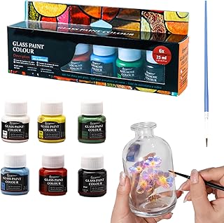 6 Farbe Keramik Bemalen Set, Porzellanfarbe Set, Porzellanfarbe Spülmaschinenfest,25ml*6 Ideal Zum Tassen Bemalen, Keramik Kreative Projekte Auf Glas,Porzellan
