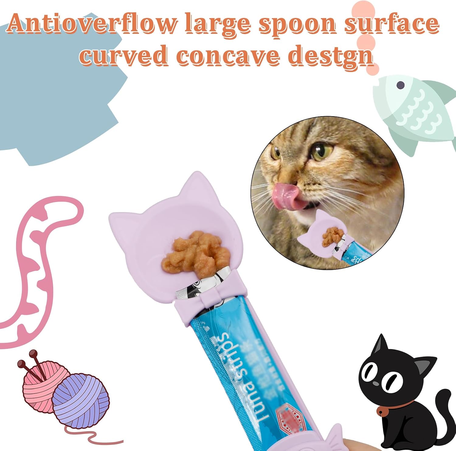 3PCS Cat Treat Spoon Squeeze, Lickable Cat Strip Feeder Spoon, Easy Feeding Spoon for Wet Food & Churu Paste Treats, Multi-Functional Pet Food Spoon (3 Colors) image 3