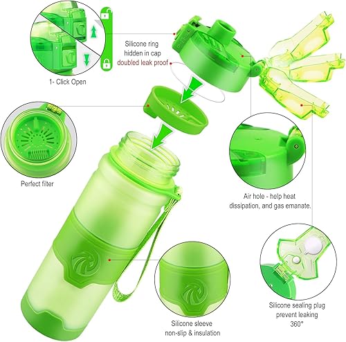 Miniatura 110 de Botella de agua deportiva Zorri, 13.5, 17, 23.6 onzas, sin BPA, a prueba de fugas, ligera, para exteriores, campamento, ciclismo, fitness, gimnasio