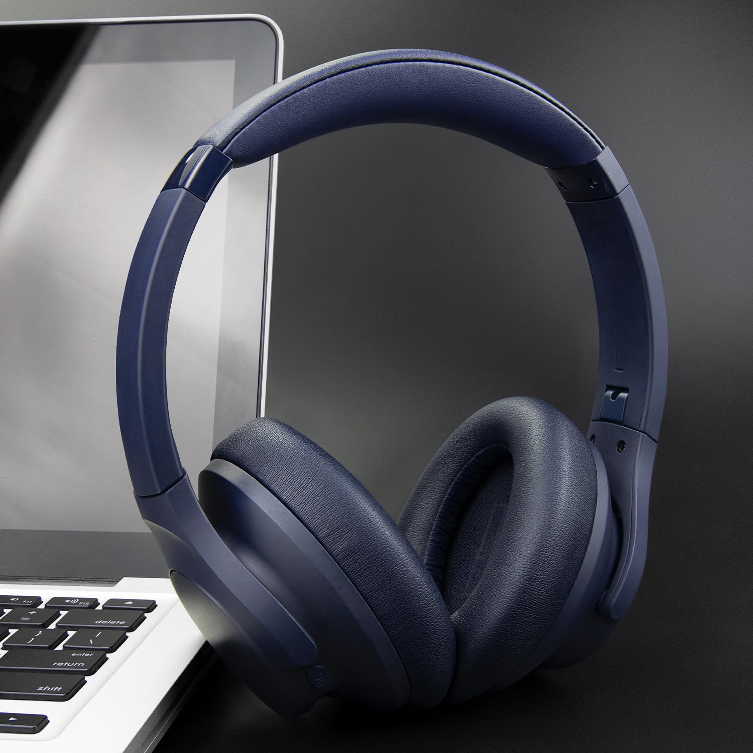 SOULWIT Ear Pads Cushions Replacement for Anker Soundcore Life 2 (Not fit Life 2 Neo)/Q20/Q20+/Q20I/Q20BT Headphones, Ear Pads with Softer Protein Leather, Noise Isolation Foam - Navy Blue — Amazon image 2