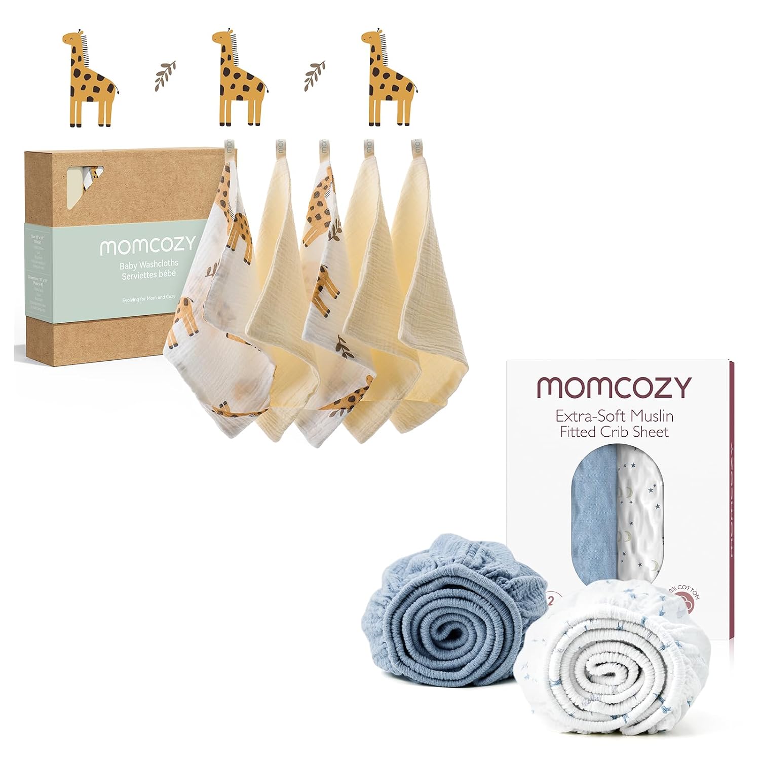 Momcozy Muslin Fitted Mini Crib Sheets