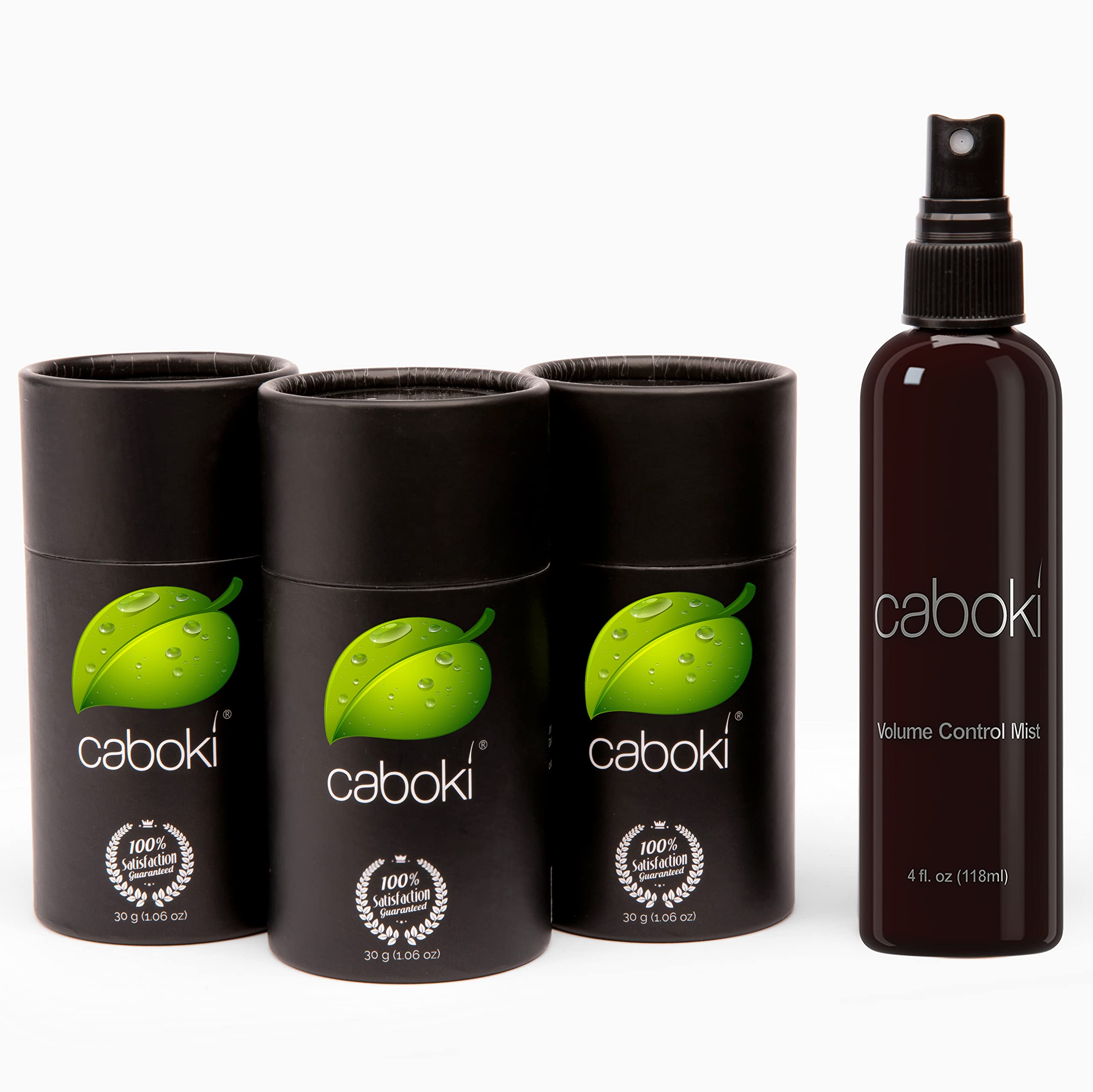Caboki VALUE PACK 2 (3 x 30 gram plus one Volume Control Mist), 270-Day Supply, Black