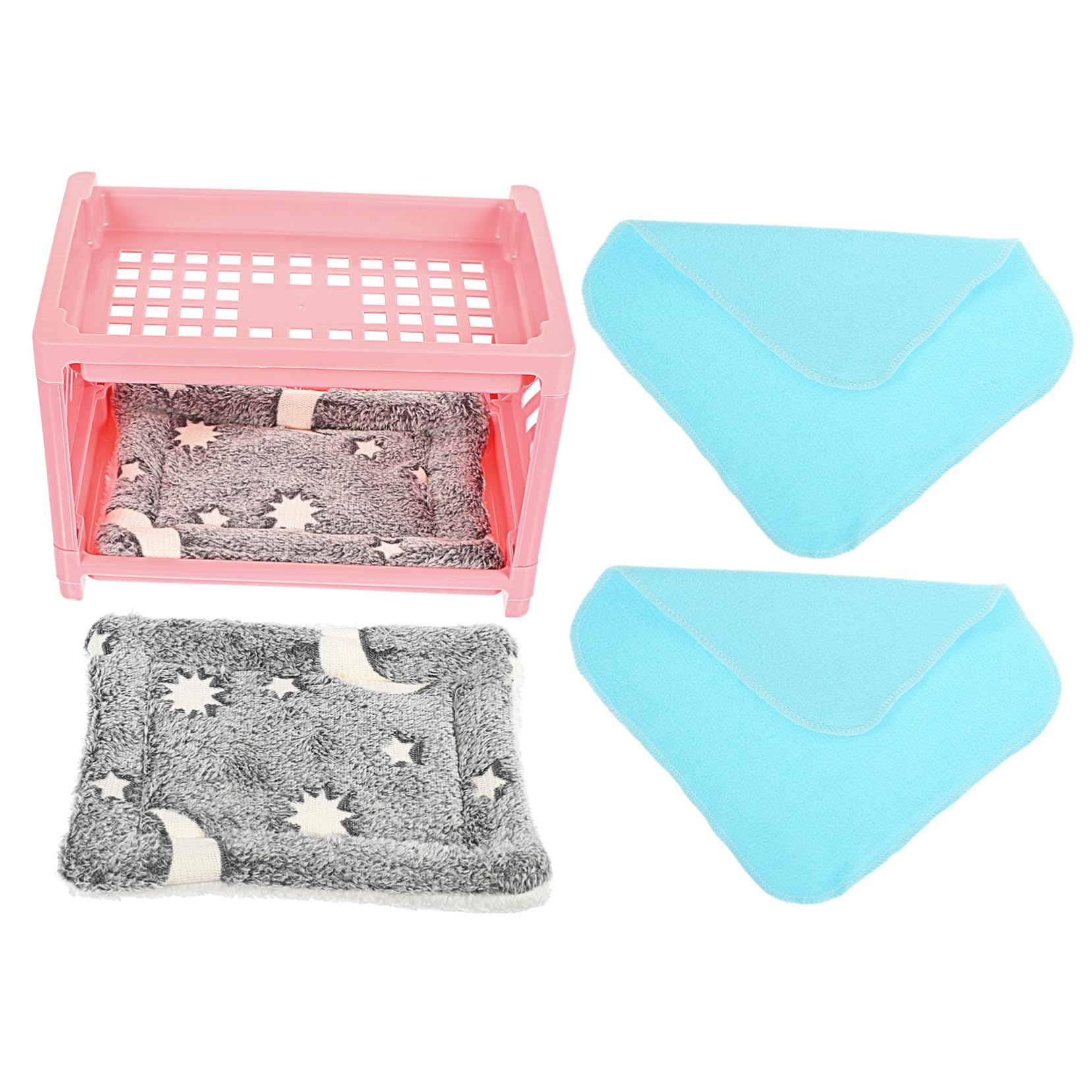 BESPORTBLE 1 Juego Cama de hámster casa Hamster casita Hamster Jaula de lecho de Conejillo de Indias Hamaca Chinchilla hamacas literas Cama Chinchilla de Doble Capa Usar Cama Conejo Basura