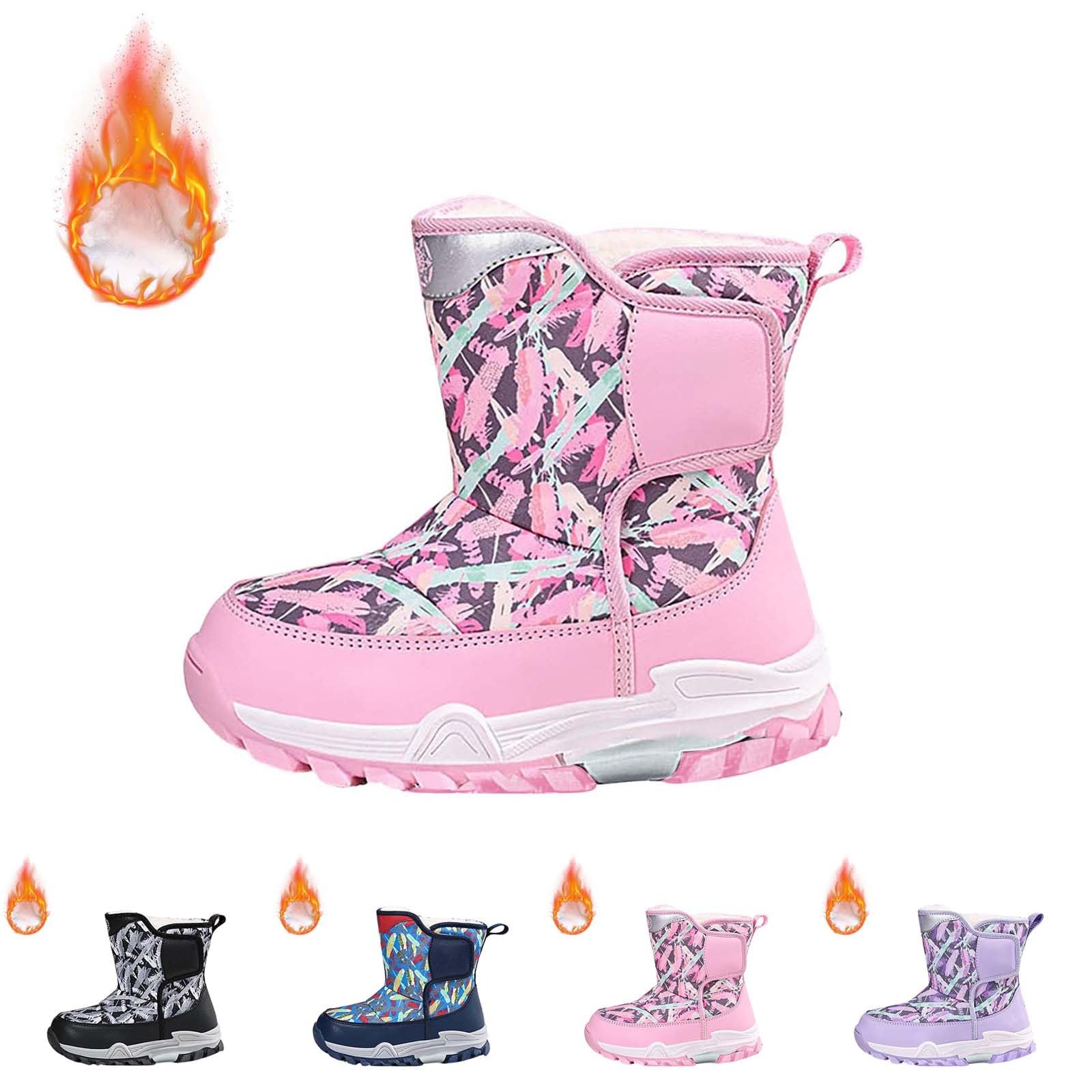 Stivali da neve per bambini mimetici foderati in pile termico per bambini stivali alti invernali impermeabili antiscivolo a metà polpaccio scarpe da corsa escursionismo camminate scarpe da ginnastica