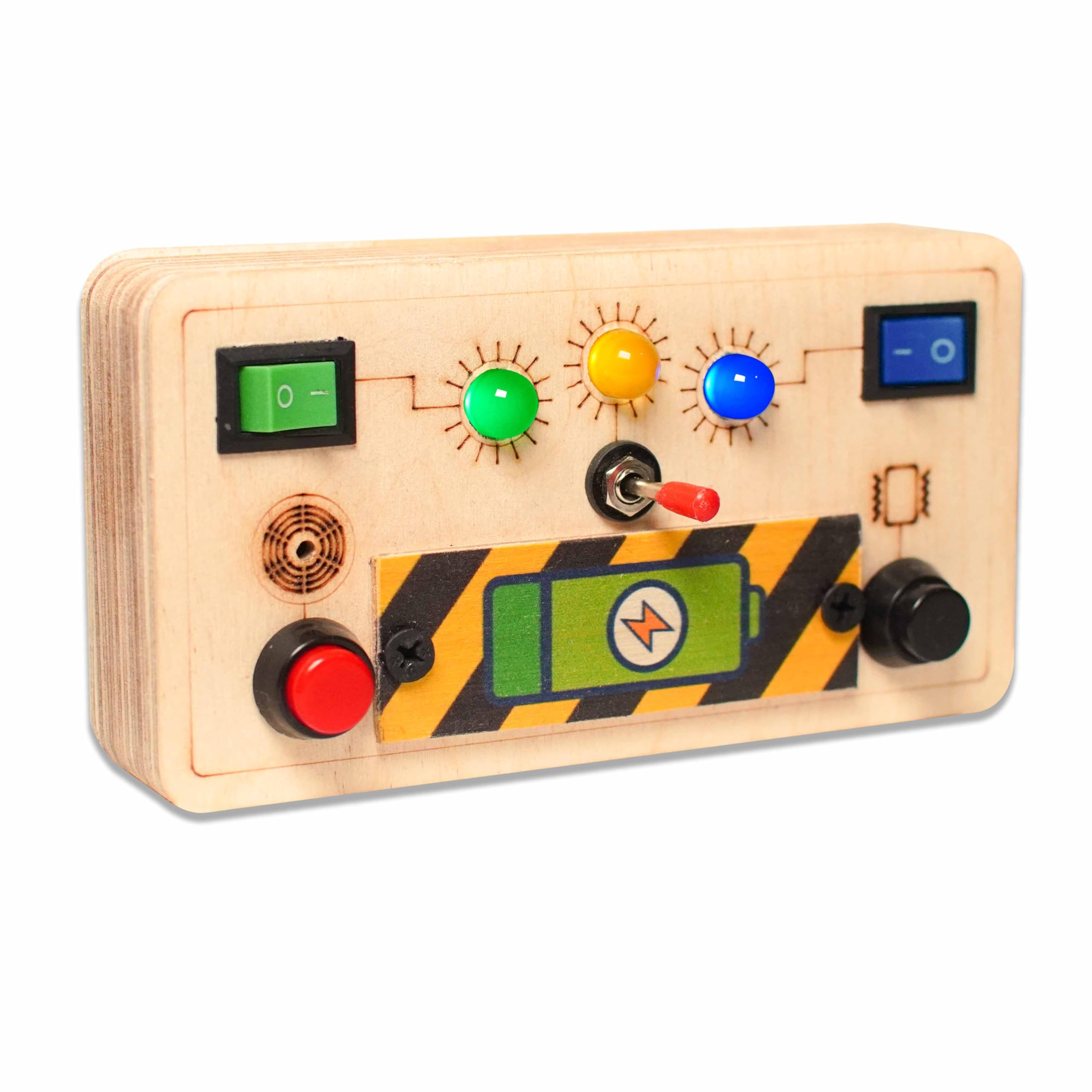 Clapstore Toys Montessori Portable Busy Board V5 Light Switch Wooden Sensory Toys for 1-6 Year Old Toddlers, Kids Activity Switch Box Spaceship Control Panel Light - Boys & Girls Educational Learning (B0CHPFB465) Amazon Price History, Amazon Price Tracker