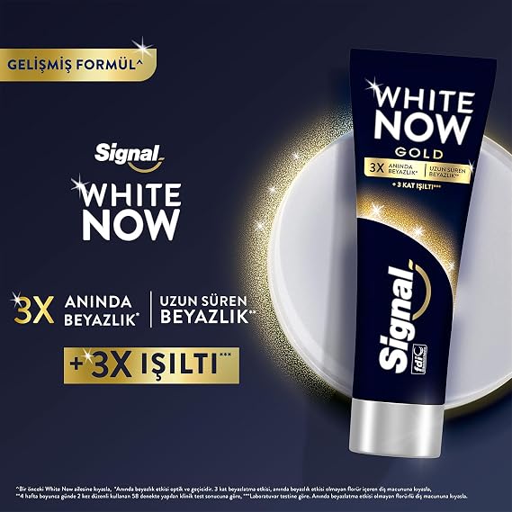 Signal White Now Toothpaste Gold 3 Layers of Sparkle 75 ml