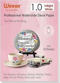 Waterslide Decal Paper Inkjet White 1.0WT-IW1-1.0-10