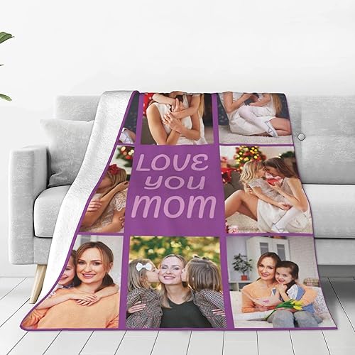 Miniatura 9 de ENQU Manta personalizada con collage de fotos, texto, regalos para cumpleaños de mamás, mantas con imágenes personalizadas, regalos para cumpleaños,