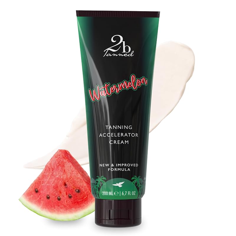 Creme acelerador de bronzeamento 2bTanned com Thalitan e Tyrosine, manteiga de karité, aloe vera e Collagen, Watermelon, 200 mL