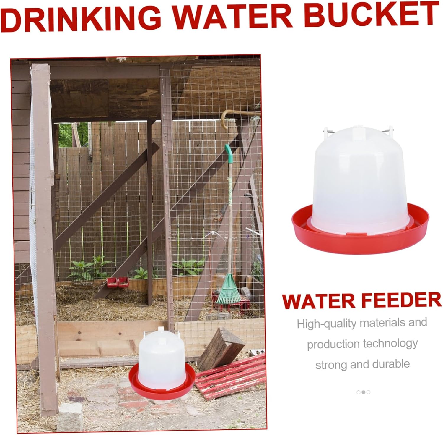 1pc Automatic Chicken Waterer Refillable Poultry Drinker for Chickens Pigeons and Quail Easy Clean and Sun-Protected Design for Backyard Farming Random Style