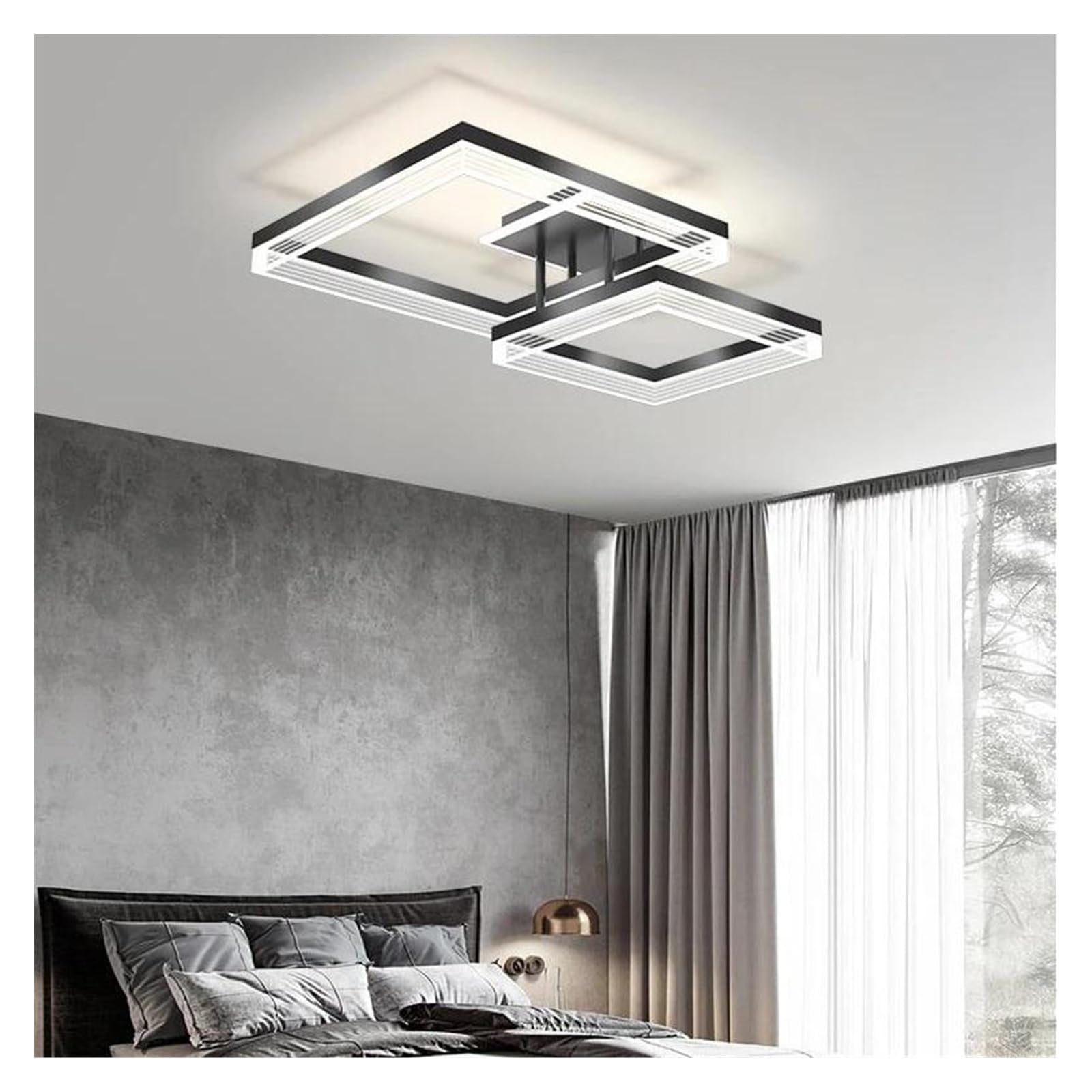 Lustre circulaire moderne acrylique RC Dimmable avec éclairage LED ajustable - 6