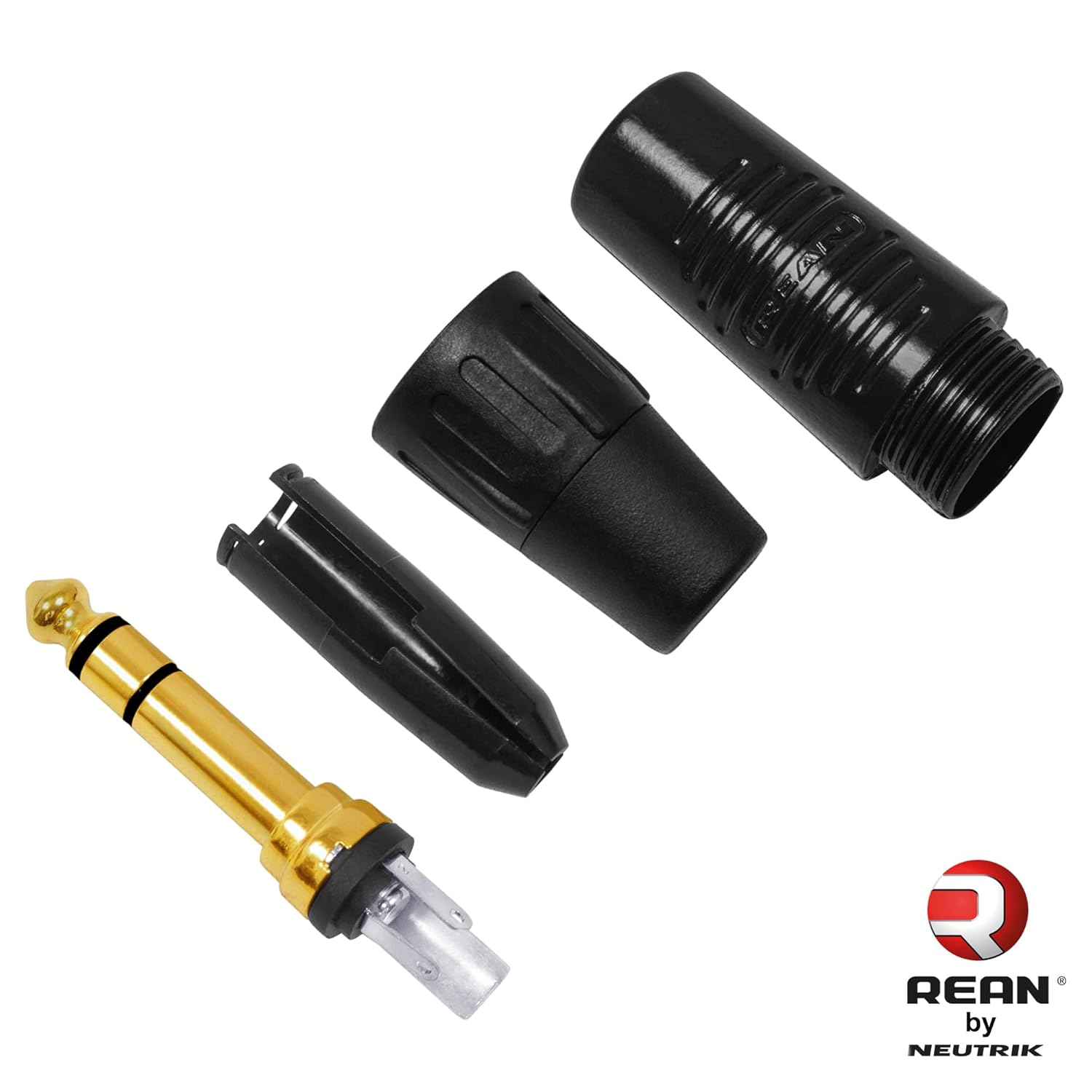 WBC-VALUELINE-2CS (22 AWG) - 2 Units - 6 Foot - Low-Capacitance Shielded Balanced Flexible Interconnect Cables with Neutrik-Rean ¼ Inch (6.35mm) Gold Angled to Straight TRS Stereo Phone Plugs