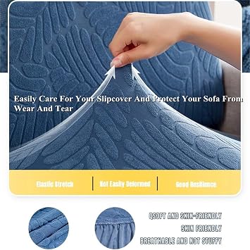 Sofa Covers Couch Cushion Covers,2025 New Wear-Resistant Universal Washable Stretch Couch Covers Sofa Slipcovers for Sectional Sofa (Lake Blue, Back Cover M)