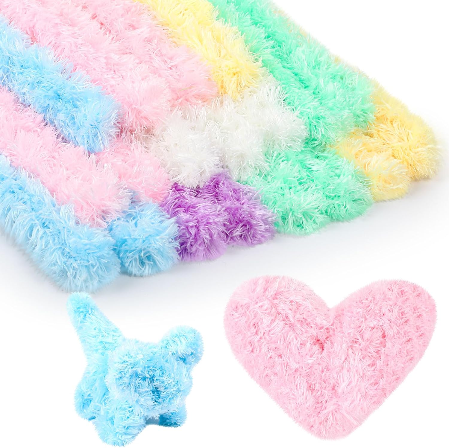 Teenyyou 24 Pcs 30mm x 39.37 Inch Extra Thick Jumbo Pipe Cleaners Bulk DIY Valentine's Day Giant Fur Fluffy Pipe Cleaners Chenille Stems Craft Supplies for Gifts DIY Project