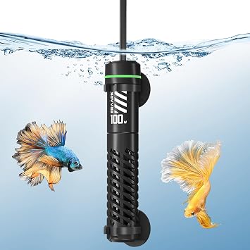 ERAARK 50W 100W Small Submersible Aquarium Heater, Constant Temperature 77F, Betta Fish Tank Heater Suitable for Saltwater and Freshwater, 5/10/20 Gallon Fish Tahk 100W