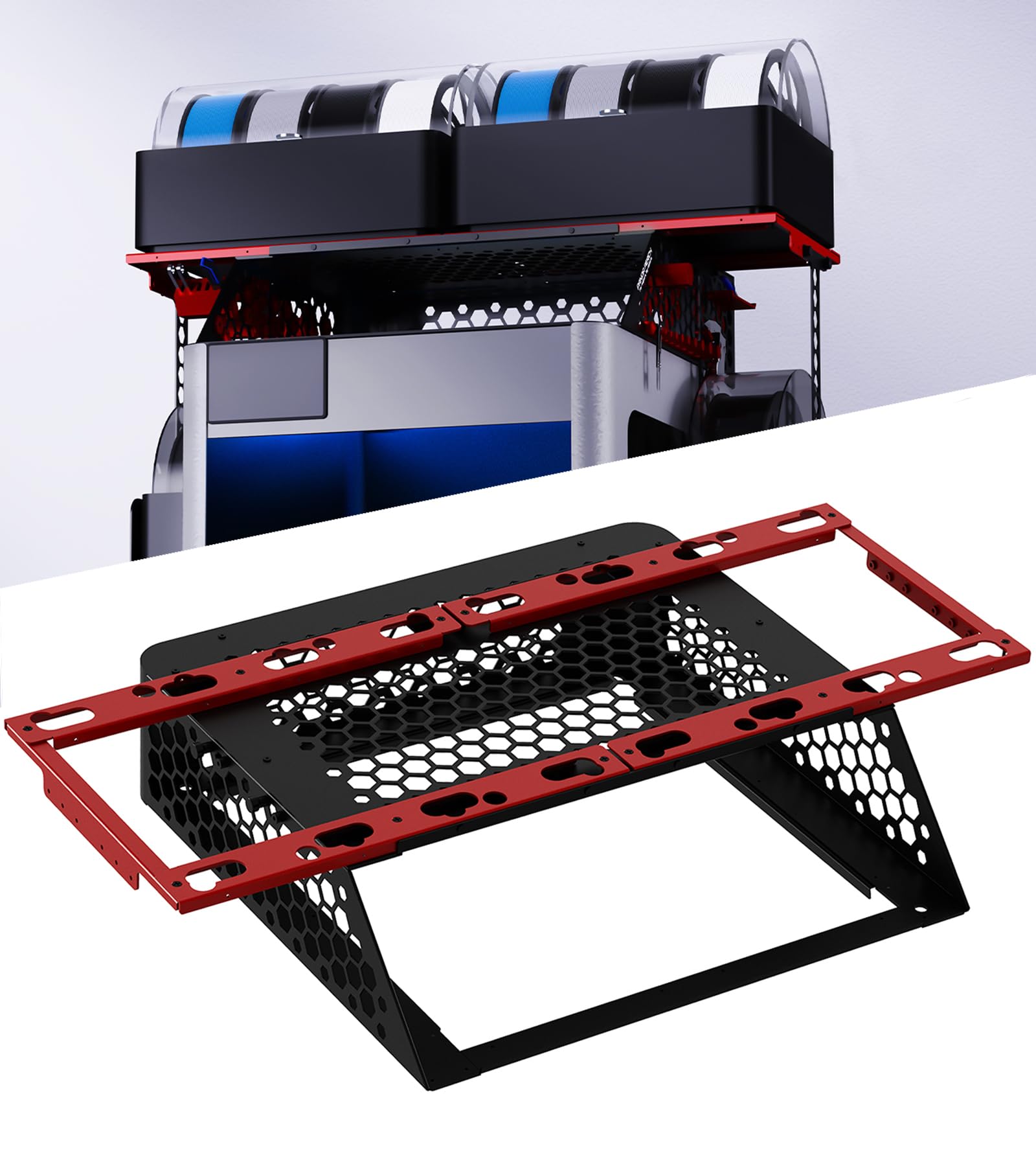 BIQU Panda Perch H2 AMS uchwyt do drukarki 3D Bambu-Lab H2D/H2S/H2C | Obsługa 2 AMS/2 Pro dla większości, kompatybilny z AMS HT Stacked Storage, lekki aluminiowy stojak do przechowywania AMS