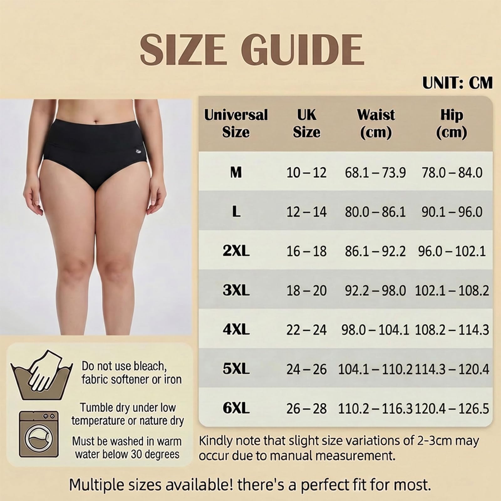 Lot de 3 culottes d'incontinence lavables et étanches réutilisables en coton taille haute pour le contrôle de la vessie post-partum, 3XL