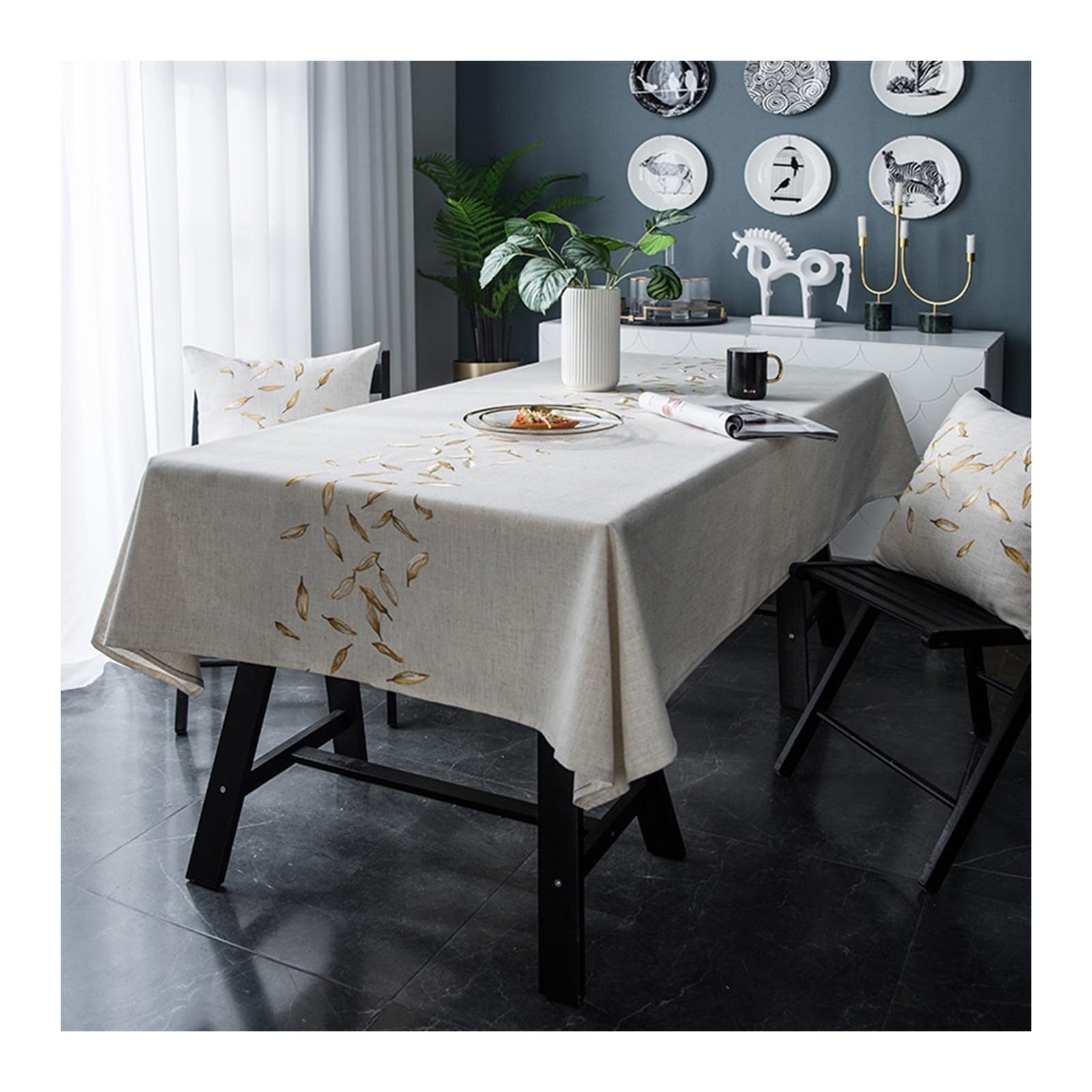 Nappe de table grise 90x90 cm KnSam pour repas et décoration