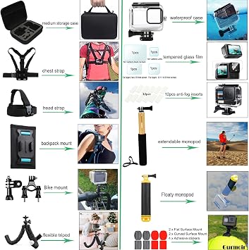 Accessories Set Kit with Waterproof Case for Go Pro Hero 13 12 11 10 9 Black, Underwater Diving Housing Floating Hand Grip Screen Protector Bundle Pack for GoPro 13 12 11 10 9 Camera(DT13)