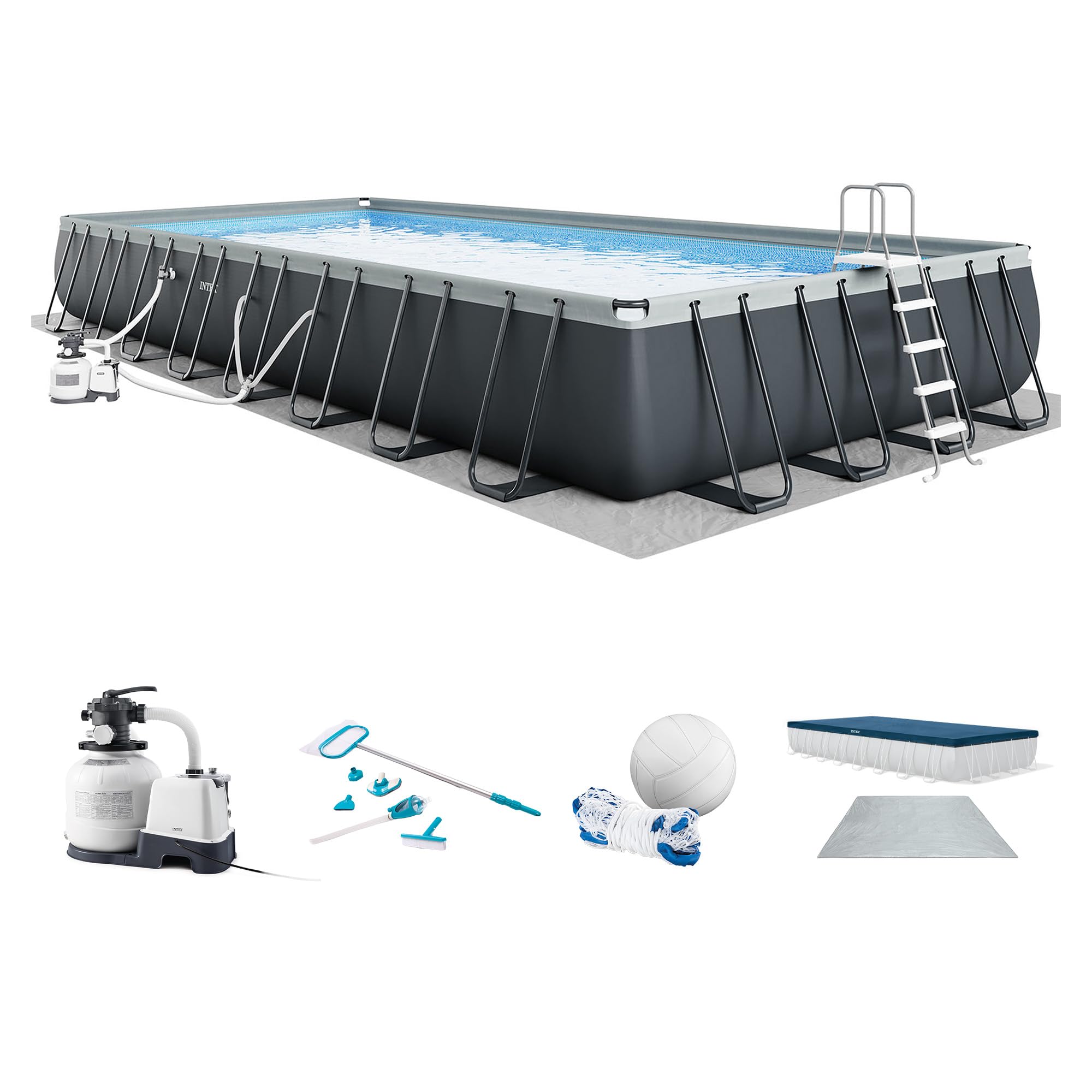 INTEX Ultra XTR 32 ft x 16 ft 52 in Rectangular Saltwater Pool