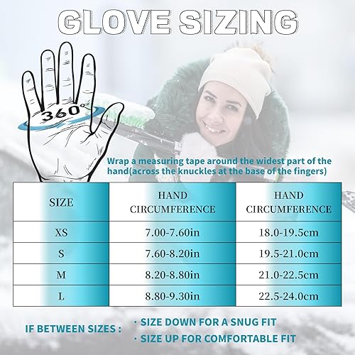 Miniatura 7 de Guantes de invierno, guantes de esquí, guantes de snowboard impermeables, guantes para clima frío, esquí y snowboard, se adaptan a hombres y