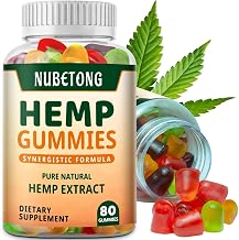 Hemp Gummies for Sleep, Anxiety, Pain High Potency Extra Strength Hemp Oil Extract Organic Edible Gummy Supplement for Adult Gummy