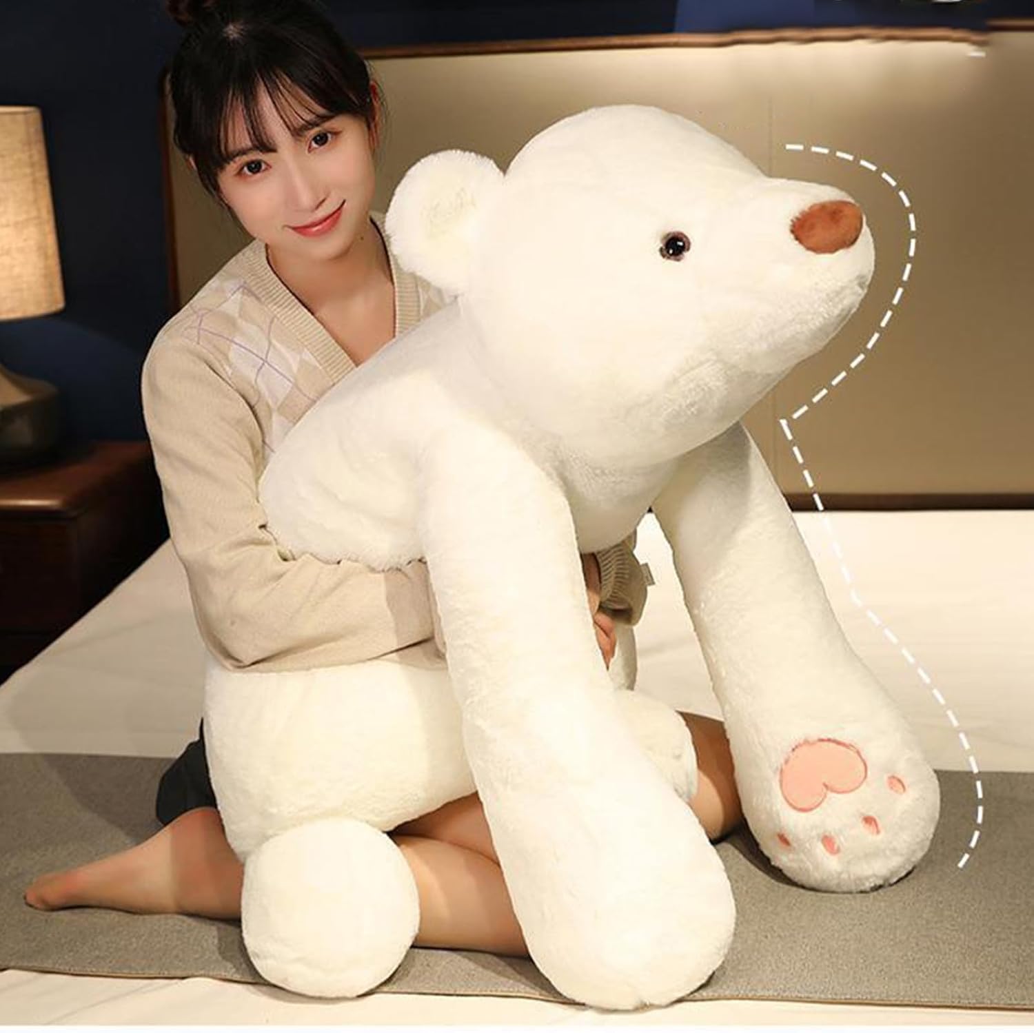 31.5 inch Polar Bear Weighted Stuffed Animals, Large Weighted Plush Animal, Cute White Bear Plush Toy Pillow Gifts for Boys Girls Adults