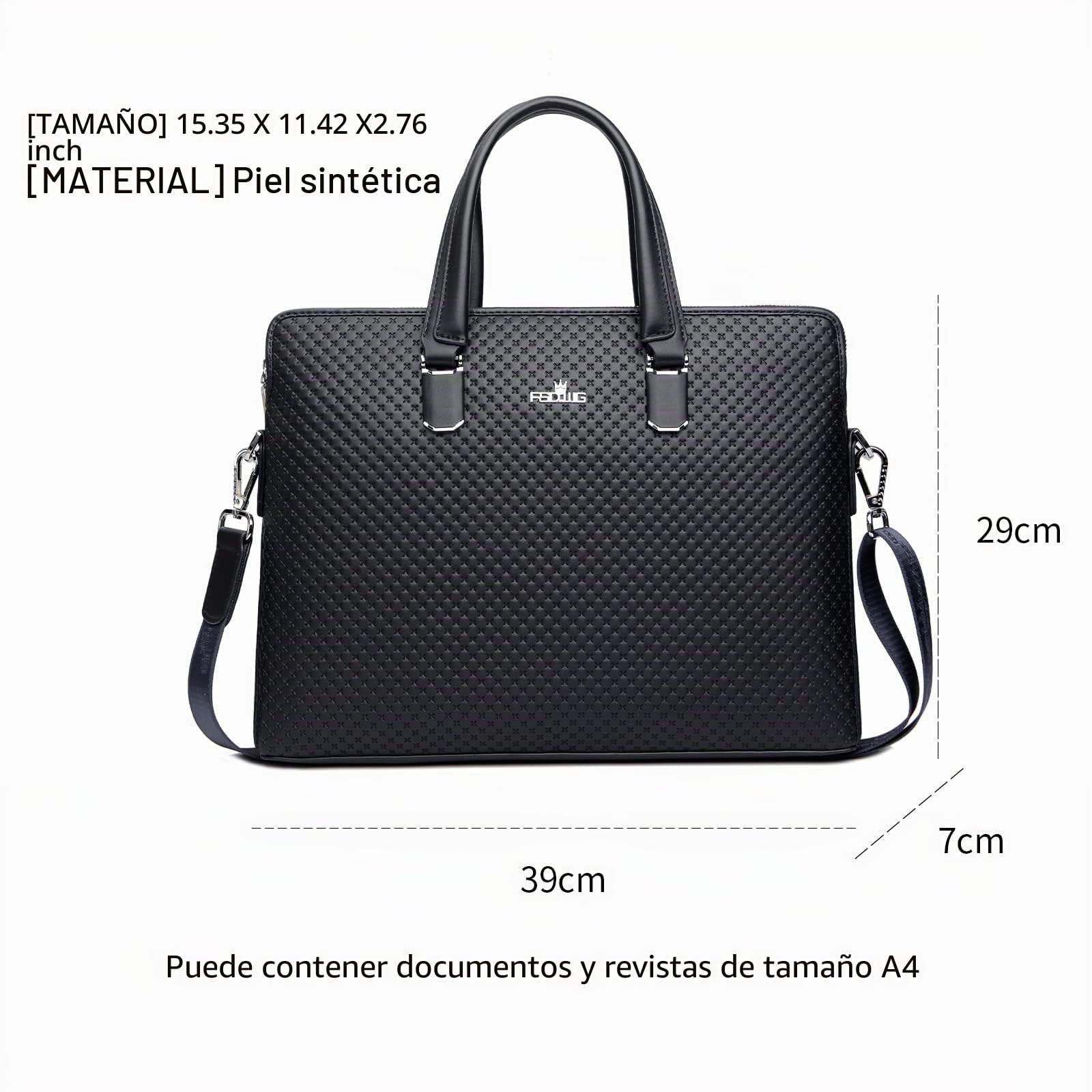 FSD.WG Bolsa de negocios de piel para hombre, bolsa de hombro para laptop