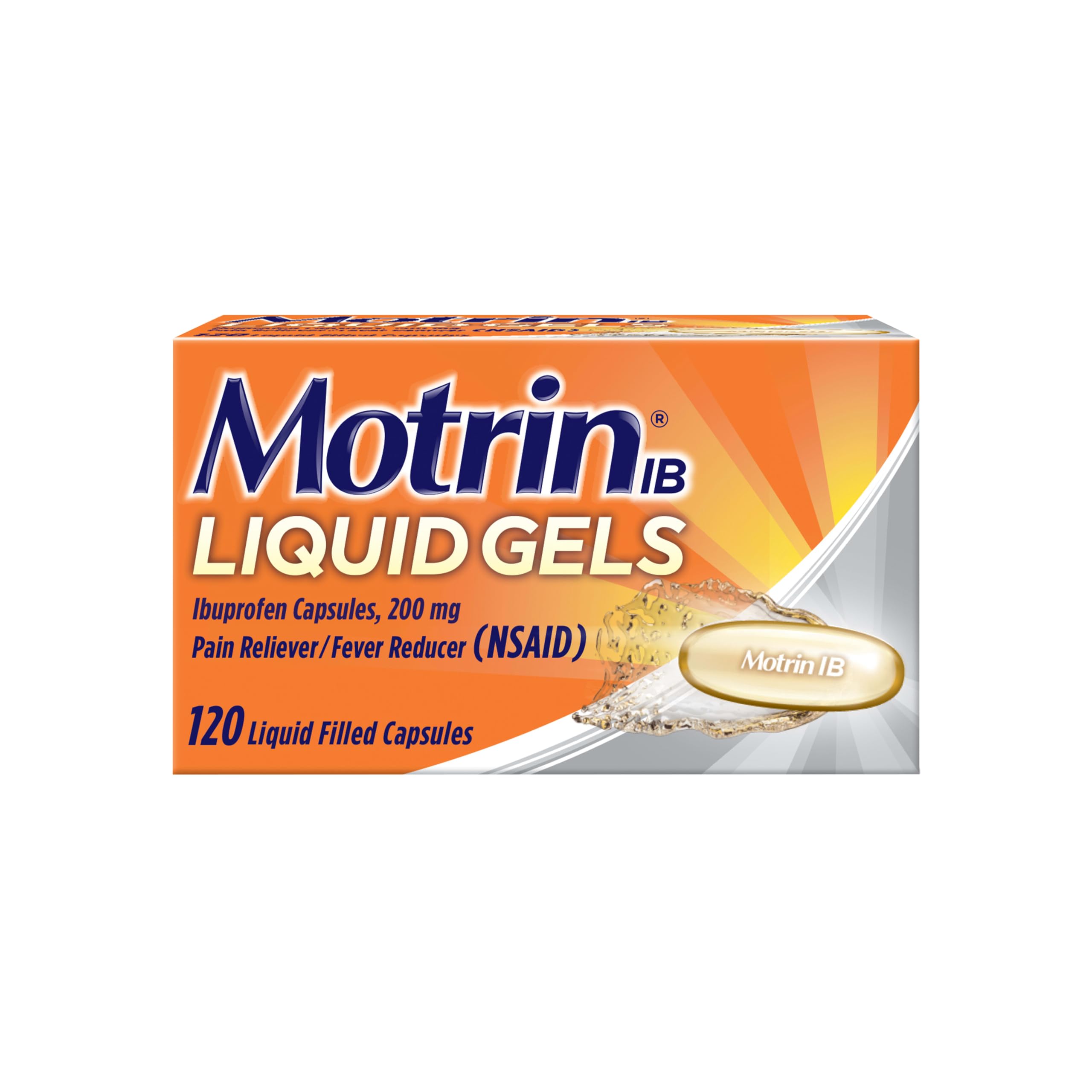 Motrin IB Liquid Gels, 200mg Ibuprofen, 120 Caplets