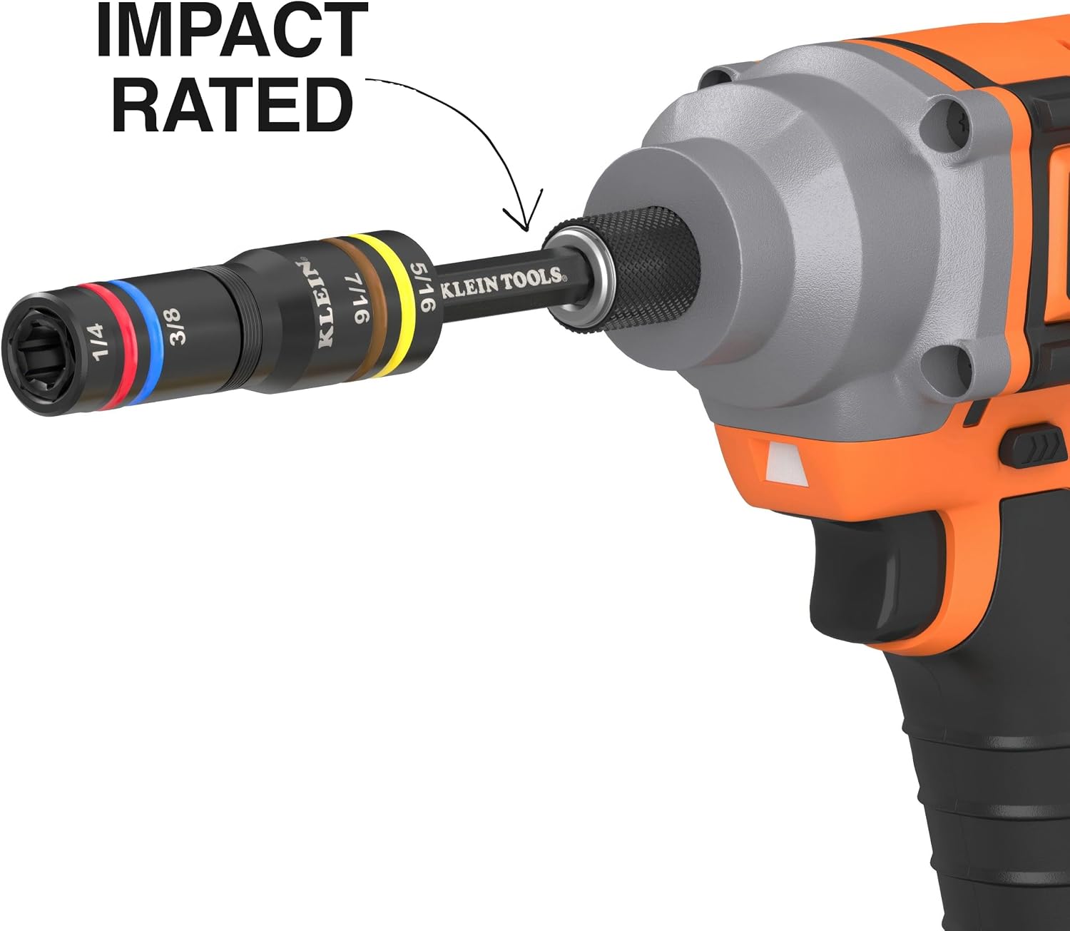 Klein Tools KNECT Quad Socket attached to an impact driver