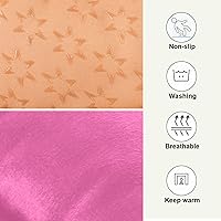 Vista 4 de Dog Bed Mat Soft Comfortable Anti-Slip Bottom Pet Mat Washable Cat Kennel Crate Pad for Small Medium Large Pets 18x24in Hot Pink Beige