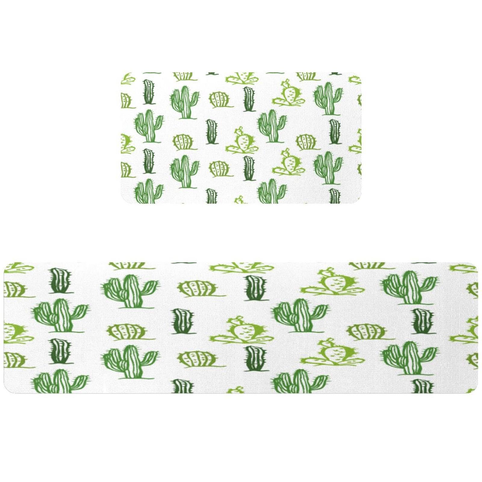 Tapis de cuisine antidérapants et lavables lot de 2 cactus absorbant