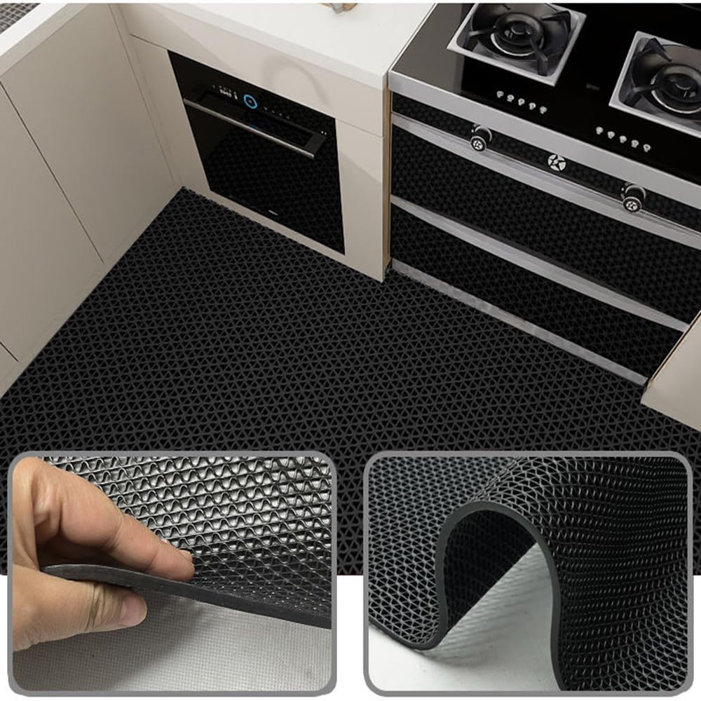 PVC Drainage Floor Mat Non-Slip Commercial Wet Area Mat for Outdoor and Indoor Restaurant Kitchen Bar Swimming Pool Splash Matting Water Drain Flooring Mat (Black, 4FTX10FT) — Amazon image 4