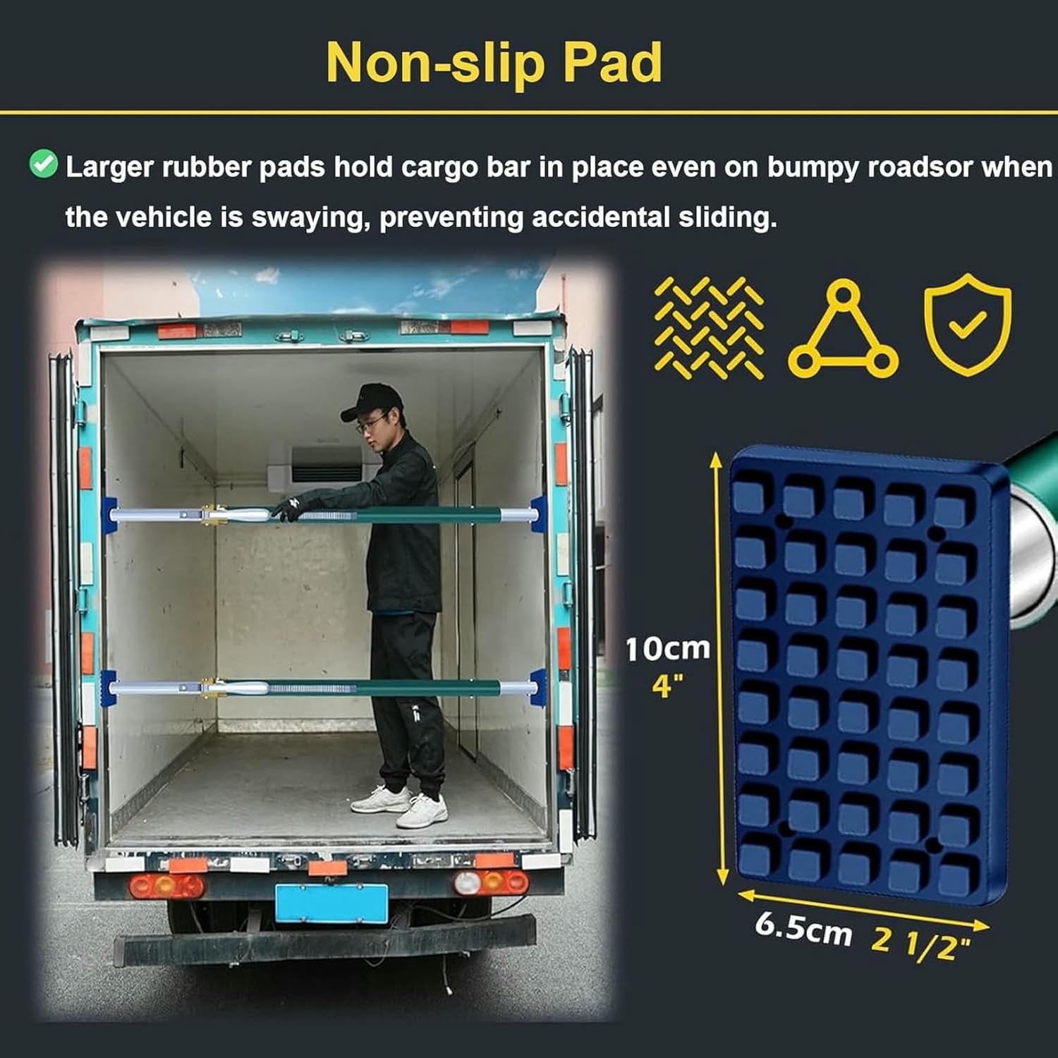 Heavy Duty Adjustable Cargo Restraint Bar - Ratcheting Load Stabilizer for Pickup Trucks, SUVs, Vans & Trailers - Secure Transport with Locking System