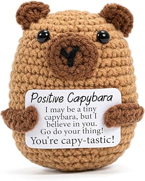 Positive Crochet Animals Capybara Gifts,Emotional Support Gift for Women
