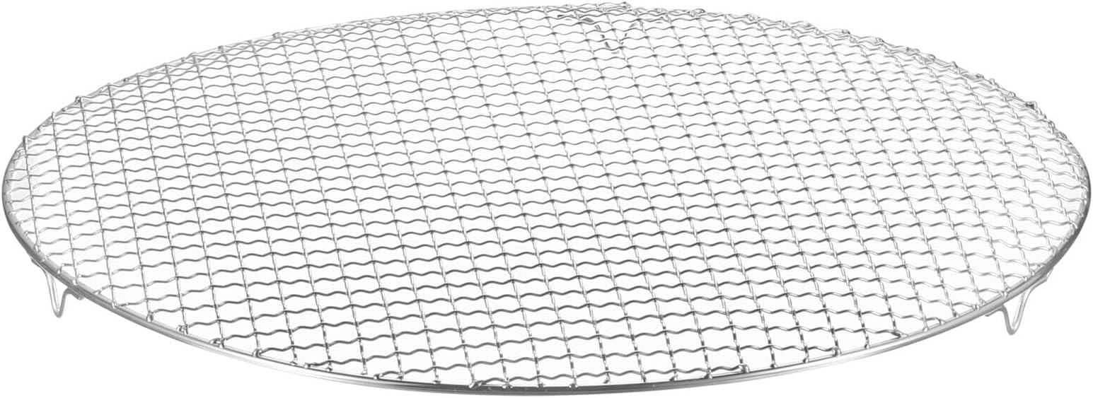 HARFINGTON Round Cooking Rack 17.7-inch 201 Stainless Steel Cross Wire Barbecue Grill Net with 20mm Legs for Cooking Baking Steaming BBQ