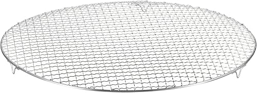 Miniatura 90 de HARFINGTON Rejilla redonda de 6.5 pulgadas de acero inoxidable 201 con alambre cruzado para barbacoa con patas de 0.787 in para cocinar hornear al